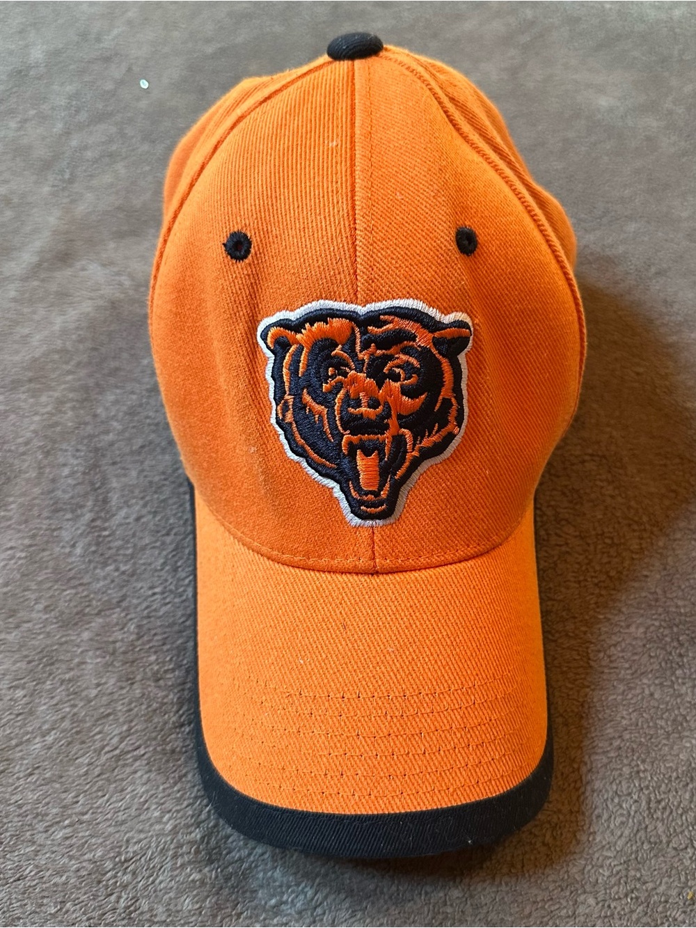 Chicago Bears NF Orange Bear Head Logo Embroidered Adjustable Cotton Cap OSFA